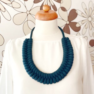 Large knotted cotton rope necklace made from lightweight soft cotton cord, statement necklace, textile jewellery, bib necklace, gift ideas