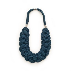 Knotted cotton rope necklace made with lightweight soft cotton cord, statement necklace, bib necklace, textile necklace, cotton jewellery