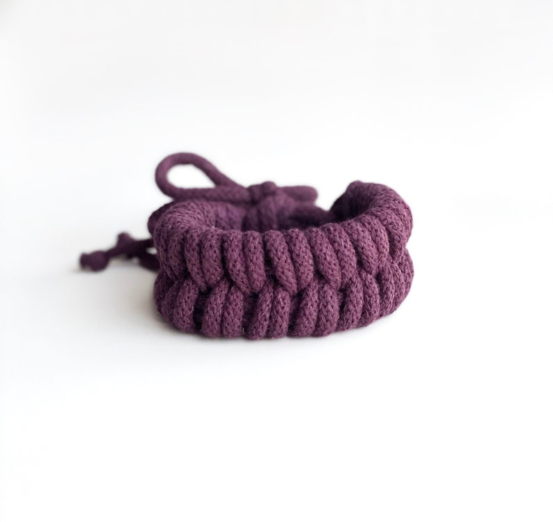 Knotted cotton rope bracelet, bangle, statement bracelet, textile bracelet, textile jewellery, image 7