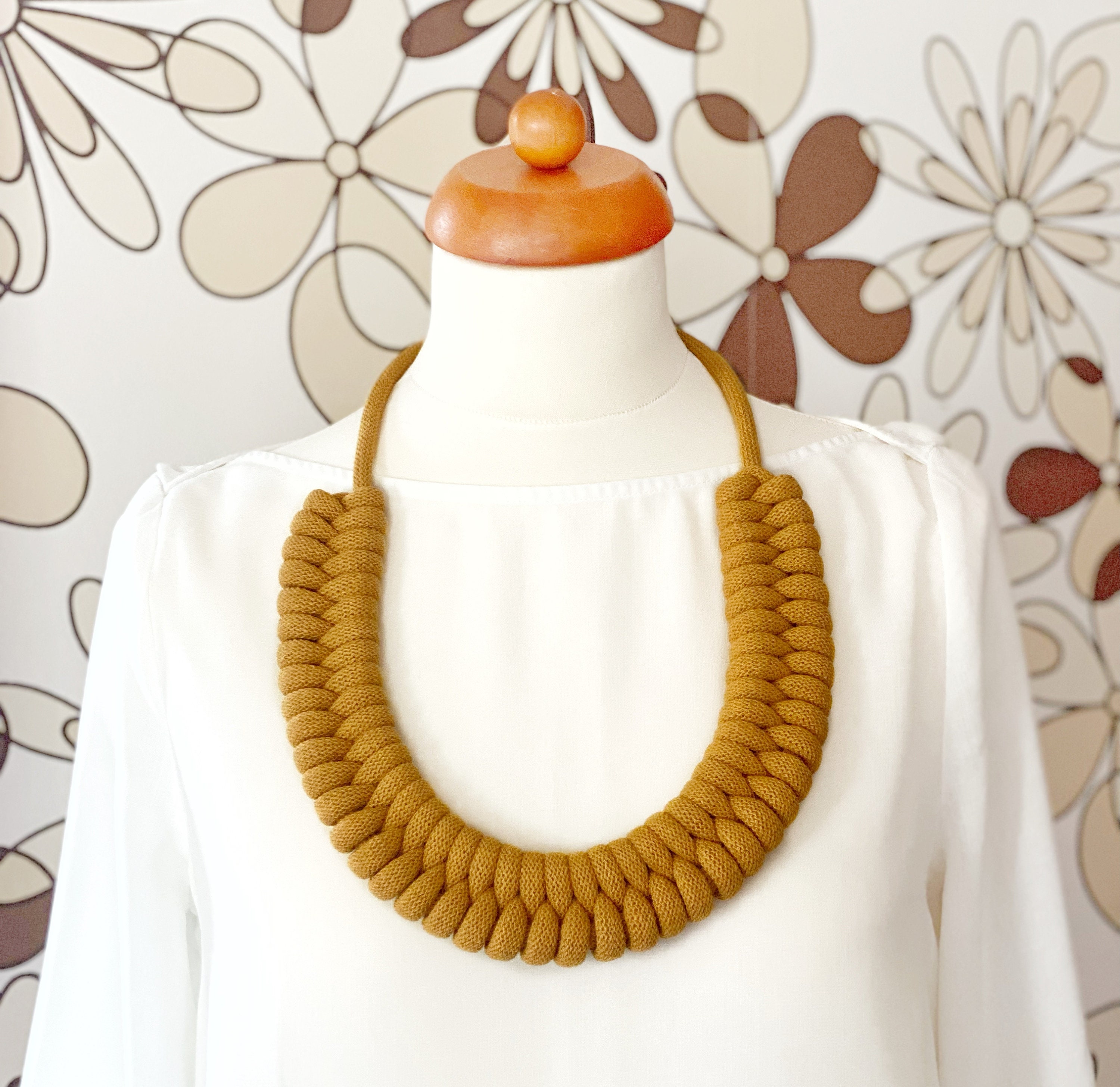 Mustard Bead Necklace & Earrings Set (3105663) | Ginger Mary
