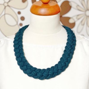 Knotted cotton rope necklace made from lightweight soft cotton cord, Christmas gift