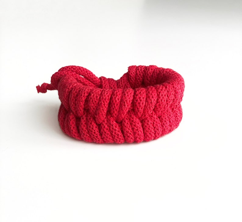 Knotted cotton rope bracelet, bangle, statement bracelet, textile bracelet, textile jewellery, image 9