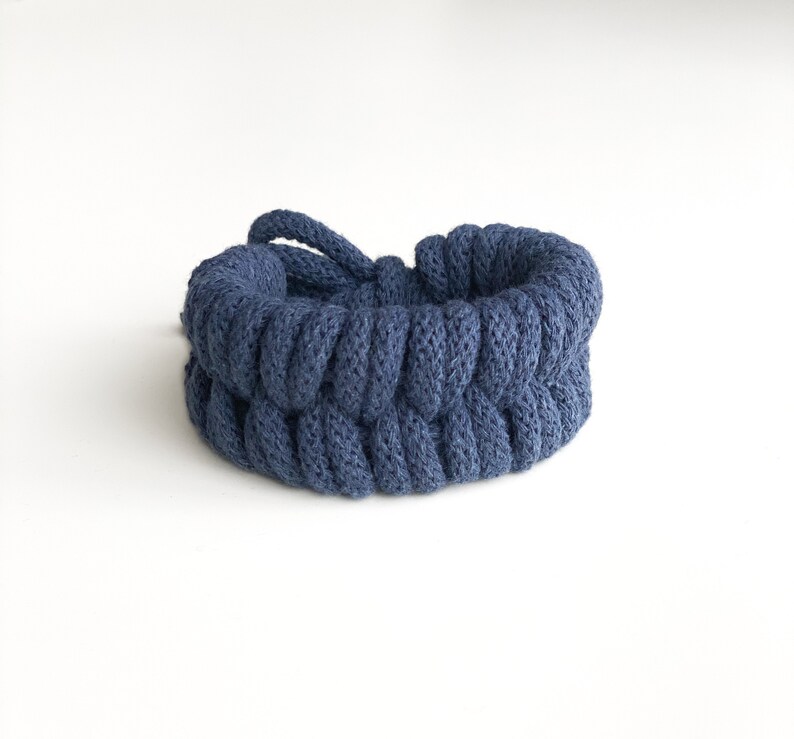 Knotted cotton rope bracelet, bangle, statement bracelet, textile bracelet, textile jewellery, image 3