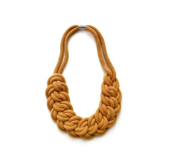 Knotted Cotton Rope Necklace Made From Lightweight Soft Cotton Etsy