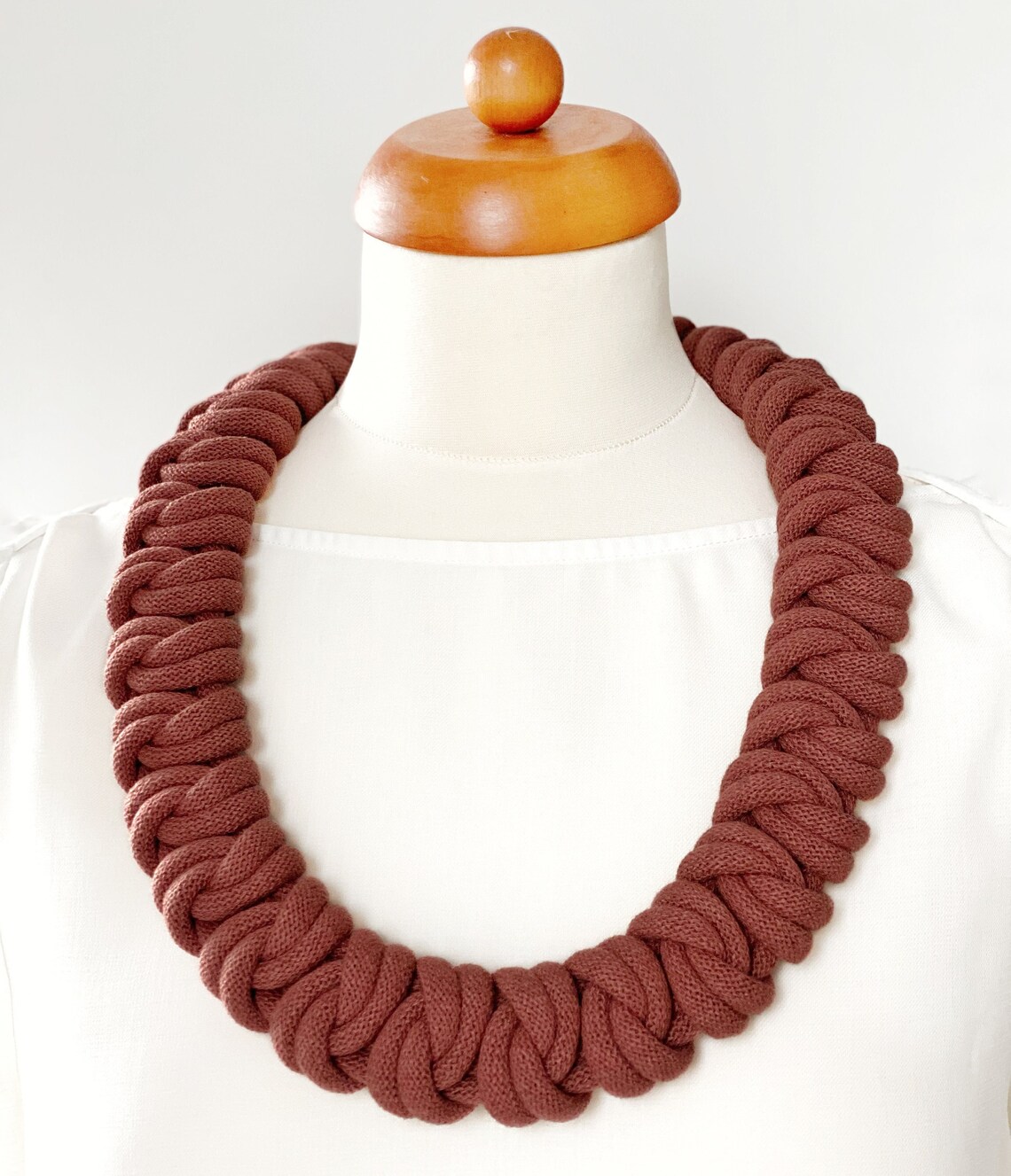 Versatile and Stylish Chunky Knotted Cotton Rope Necklace Made From ...