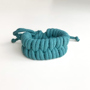 Knotted cotton rope bracelet, bangle, statement bracelet, textile bracelet, textile jewellery, image 5