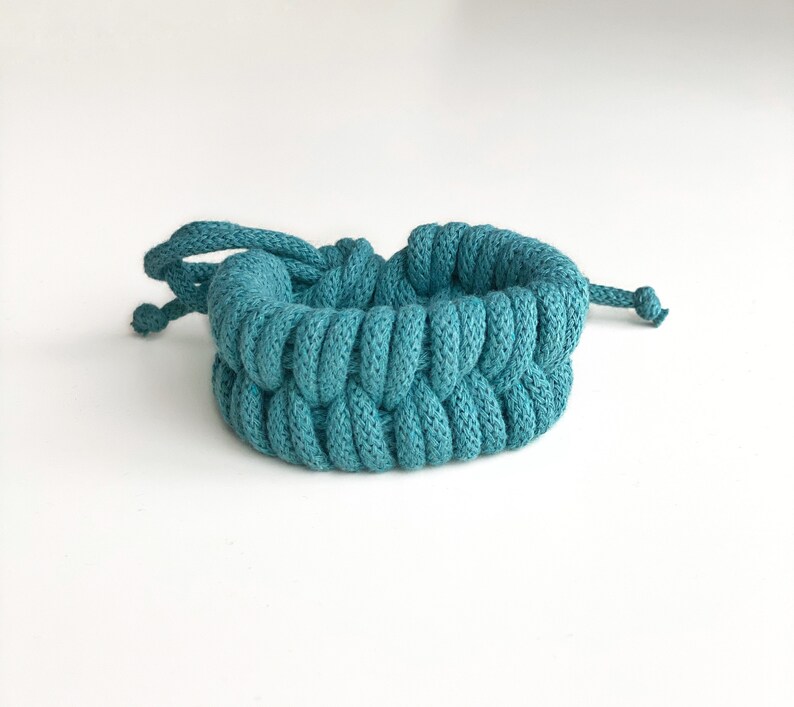 Knotted cotton rope bracelet, bangle, statement bracelet, textile bracelet, textile jewellery, image 5