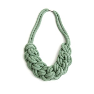 Knotted Cotton Rope Necklace, Lightweight Cotton Cord Bib Necklace, Statement Jewelry, Christmas Gift Ideas