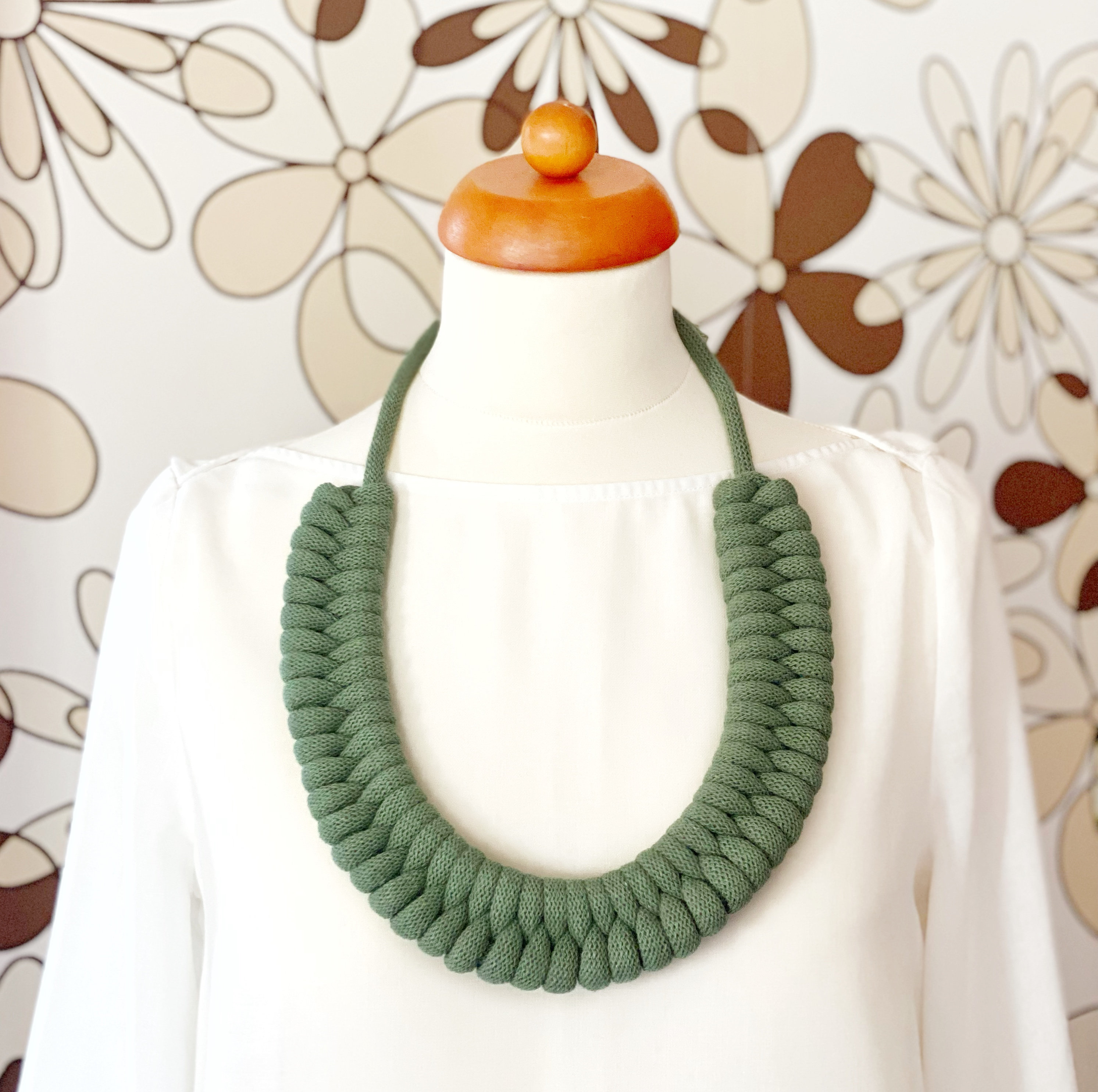 Large Knotted Cotton Rope Necklace Made From Lightweight Soft Etsy UK