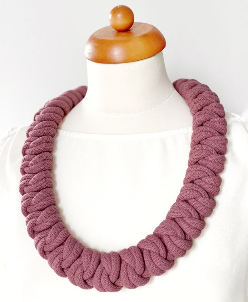 Knotted cotton rope necklace made from lightweight soft cotton cord, statement necklace, chunky necklace, textile jewellery, gift ideas Blossom