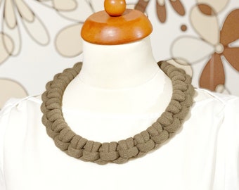 Cotton rope necklace made with lightweight, soft cotton cord