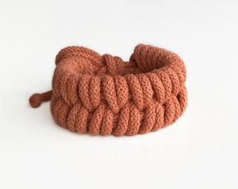 Knotted cotton rope bracelet, bangle, statement bracelet, textile bracelet, textile jewellery,