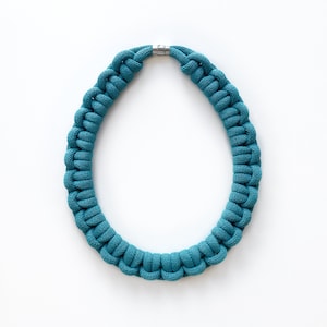 Handmade Knotted Cotton Rope Necklace, Lightweight & Soft Statement Textile Jewelry,  Perfect Gift Idea