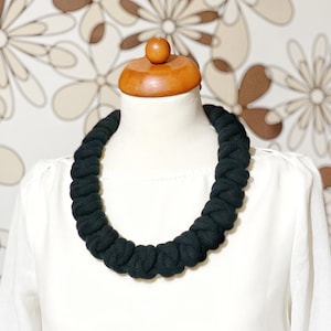 Knotted cotton rope necklace made with lightweight soft cotton cord