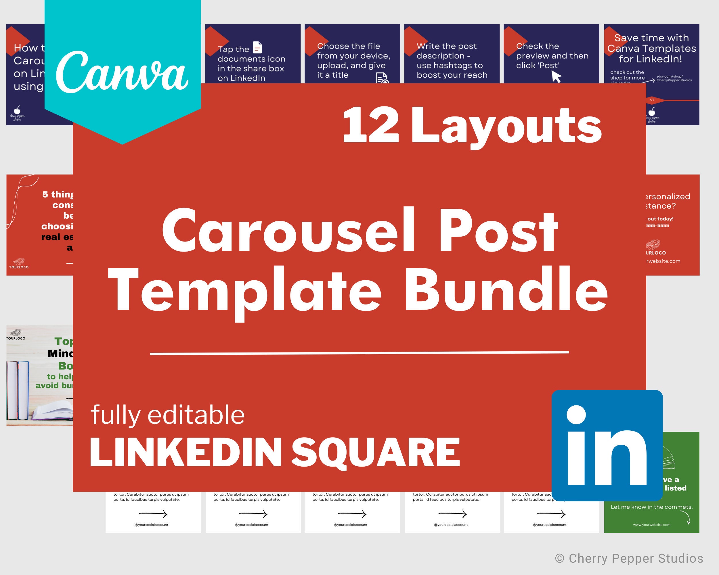 Linkedin Carousel Templates Canva SQUARE Linkedin Canva Template Linkedin Carousel Templates Canva SQUARE Linkedin Canva Template