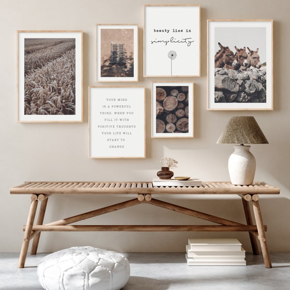 Farmhouse Prints Set for Behind Bed Wall Decor Muted Prints Etsy