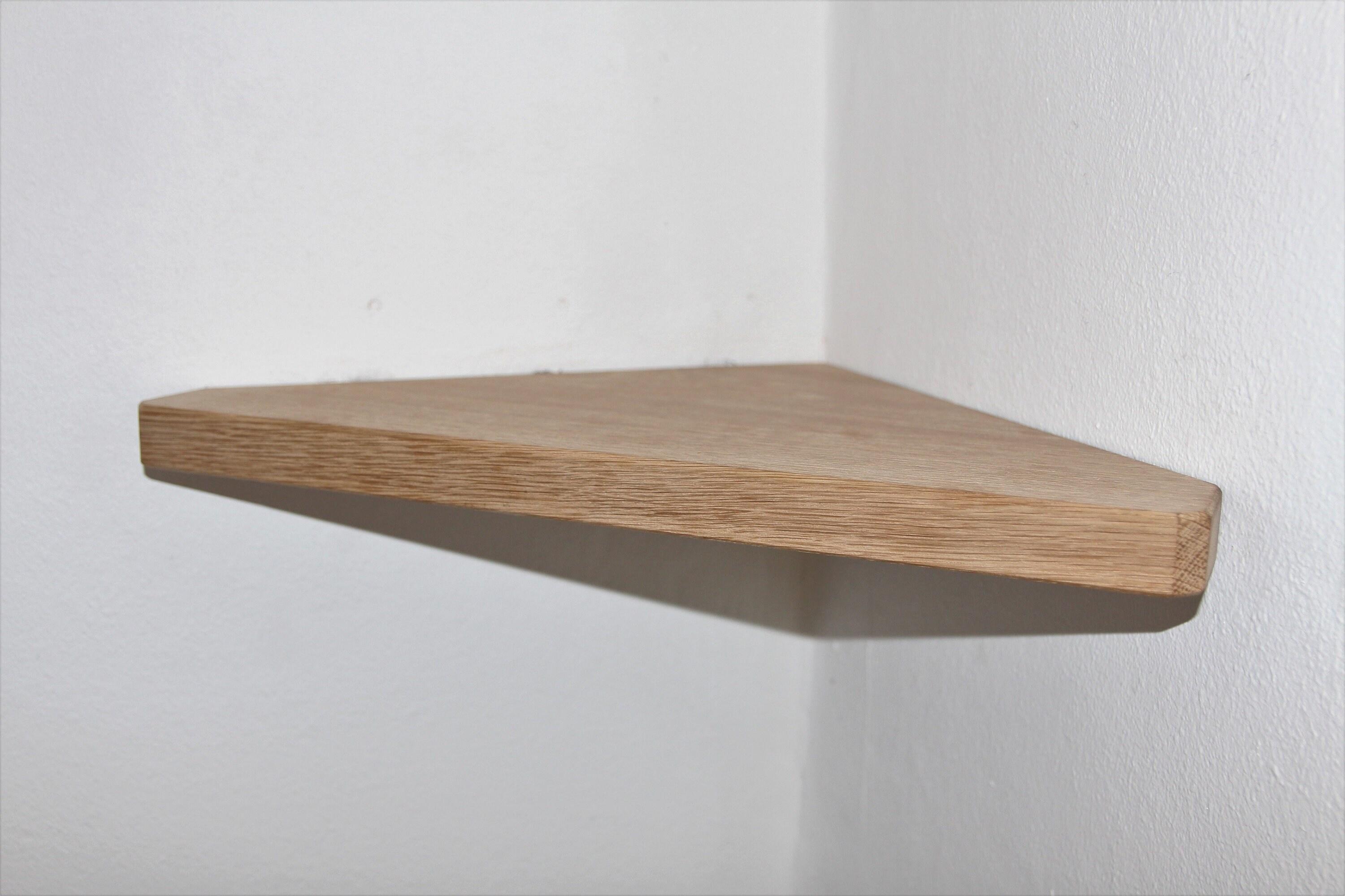 Solid Wood Corner Shelf Concealed Mounting Size Selectable Etsy