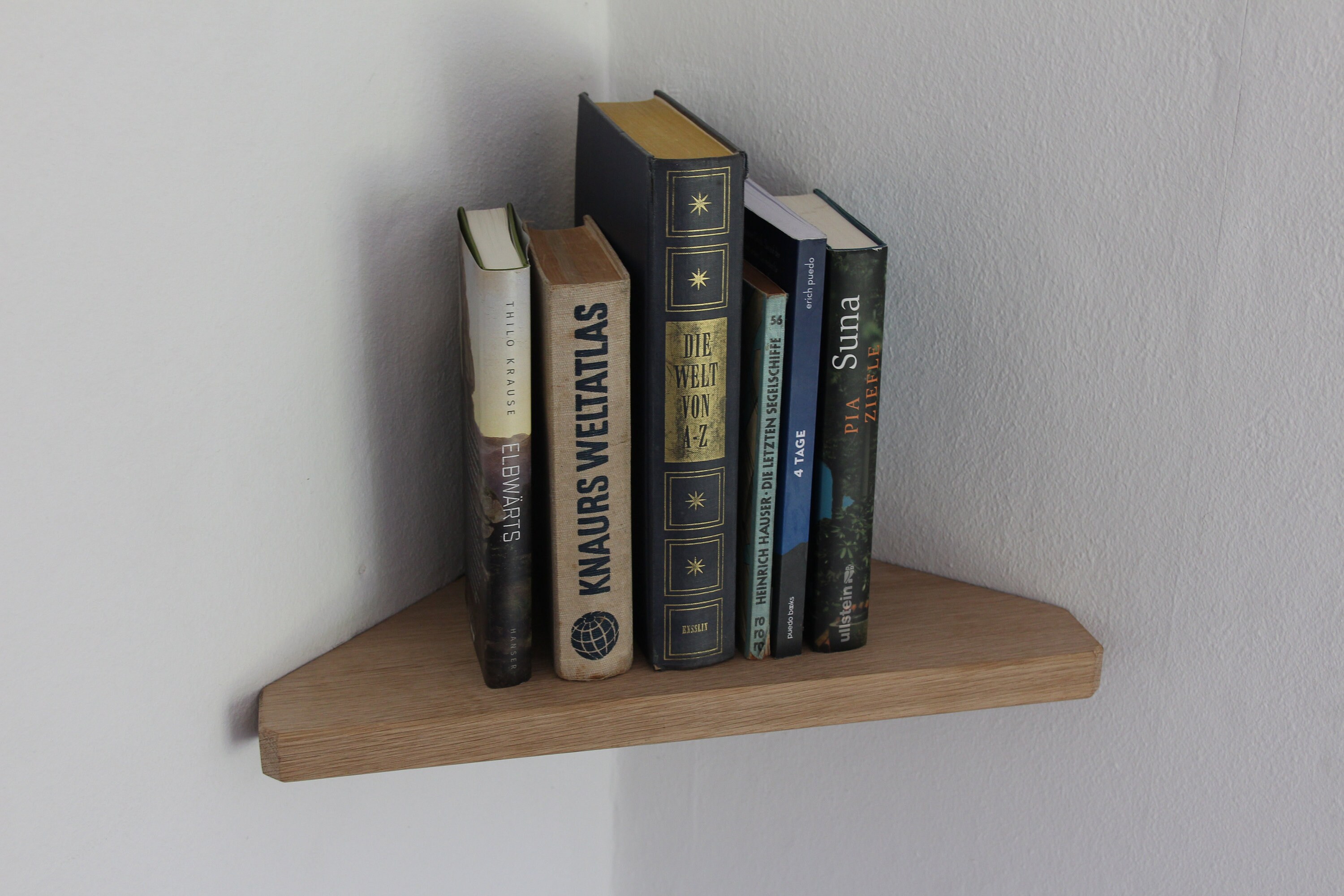 Solid Wood Corner Shelf Concealed Mounting Size Selectable Etsy