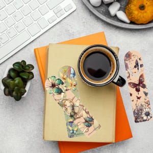 Butterflies and Ribbons Collection - Elegant Aluminum Bookmarks, Customizable Colors & Designs for Bookworms
