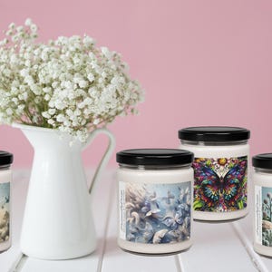 Butterfly-Inspired 9oz Scented Candles, Natural Soy Wax, Long-Lasting 60hr Burn Time, Gift for Every Occasion