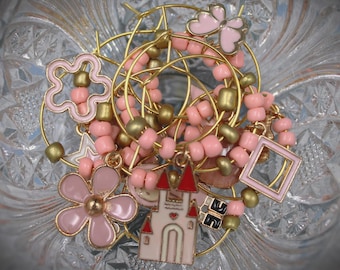 Light Pink Wine Charms, Elegant Drink Accessories, Housewarming Gift