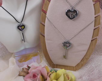 Heart Floating Locket Necklace - Custom Charms & Birthstones