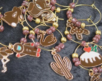 Wine Charm Collection - Handcrafted Earth Tones for Stylish Entertaining for Parties & Gift-Giving