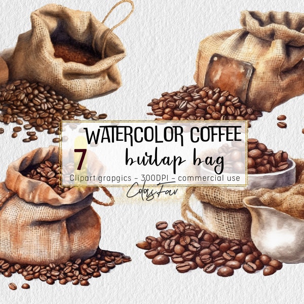 Rustic Coffee in Burlap Bag Illustrations: Authentic Artistry for Packaging, Menus, and More