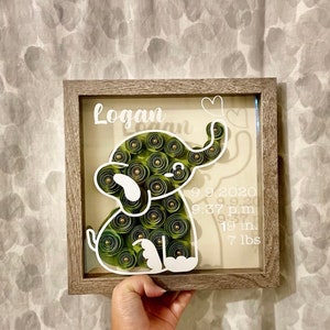 Elephant Flower Box/ Baby Birth Stat Flower Box / Customized Gift