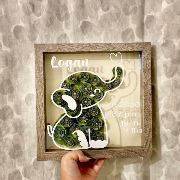 Elephant Shadow Box Etsy