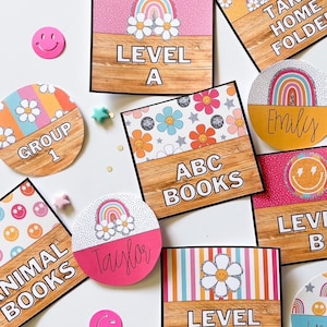 Groovy Glitter Classroom Labels [editable]