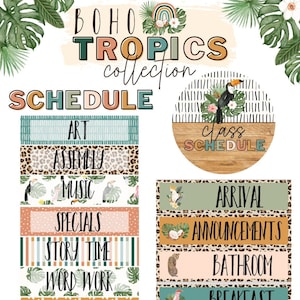 Horario de clases Boho TROPICS [editable]