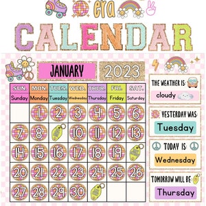 Disco Era Classroom Calendar