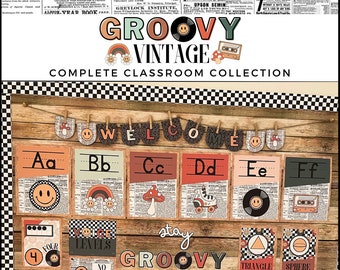 Groovy Vintage Complete Classroom Collection [editable] [digital download] [classroom decor]