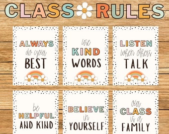 Groovy Boho Class Rules Posters