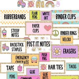 Disco Era Teacher Toolbox Labels [editable]