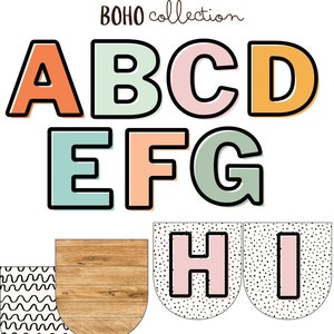 Groovy Boho Bulletin Board-letters