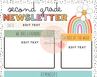 Retro Rainbow Newsletter [editable]