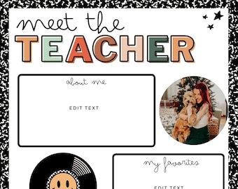 Retro Meet the Teacher Template, Back to School, Meet the Teacher ...