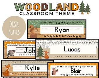 Woodland Desk Plates/Name Tags [editable]