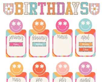 Groovy Glitter Class Birthday Display