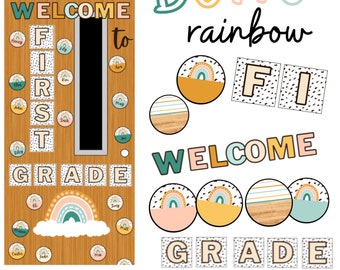 Moderne Boho Regenbogen Klassenzimmer Tür Dekoration
