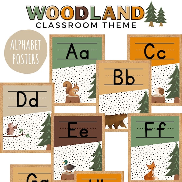 Woodland Classroom Alphabet Posters