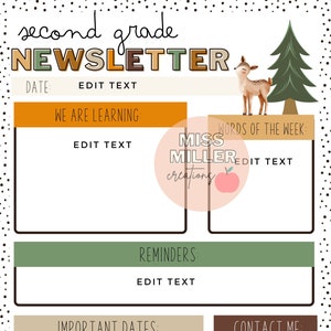 Woodland Newsletter [editable]
