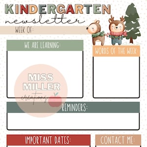January/Winter Classroom Newsletter Template [editable]