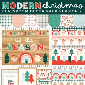 Modern Christmas Classroom Decor Pack v.2