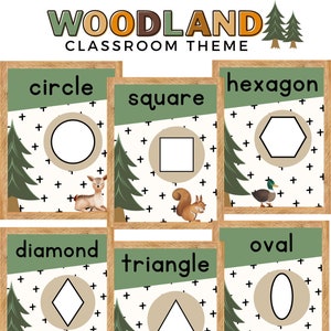 Woodland Classroom Shape Posters