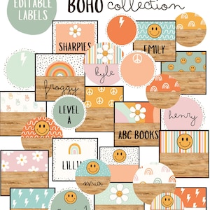 Groovy Boho Labels [editable]