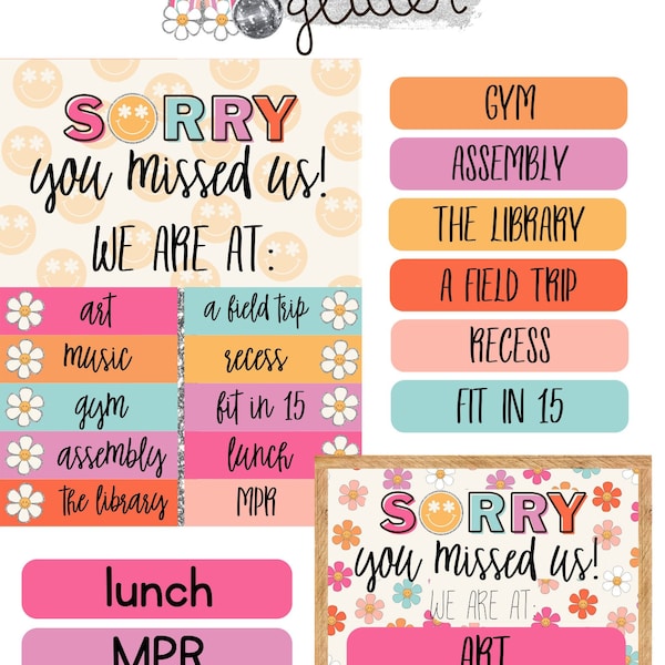 Where Are We Classroom Door Sign [editable]