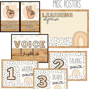 Neutral Boho Rainbow Miscellaneous Posters